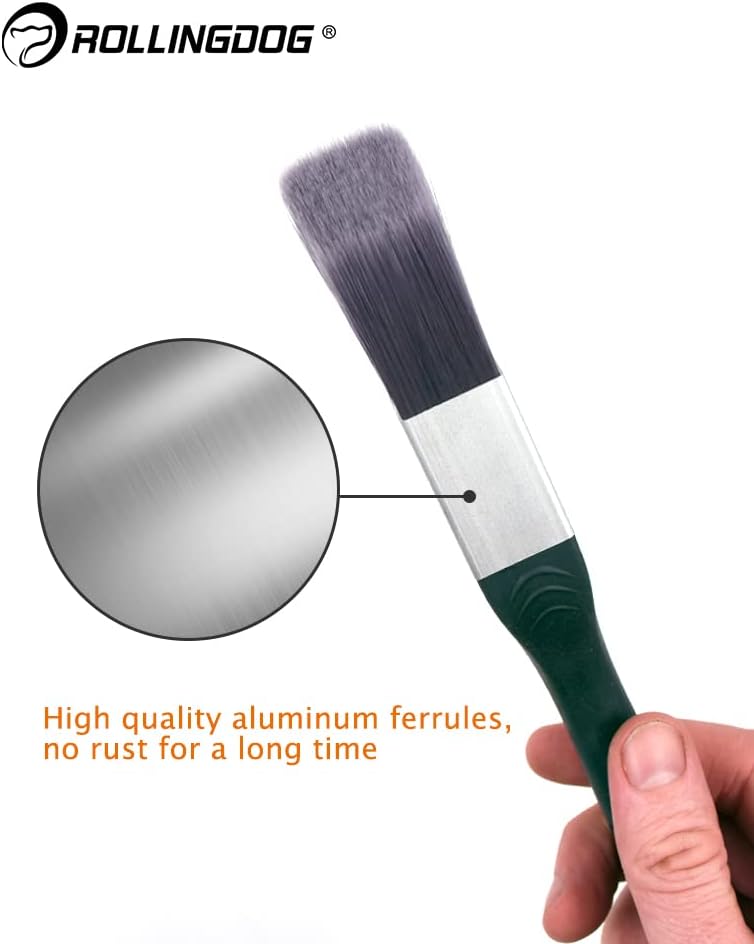 Rolling Dog Trim Paint Brush, Edging Paint Brushes for Trim 2PC - Ideal for Precision Painting, Corner Painting, Leaving A Straight Edge. - Image 3
